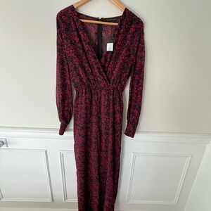 Dynamite red/blue print jumpsuit
